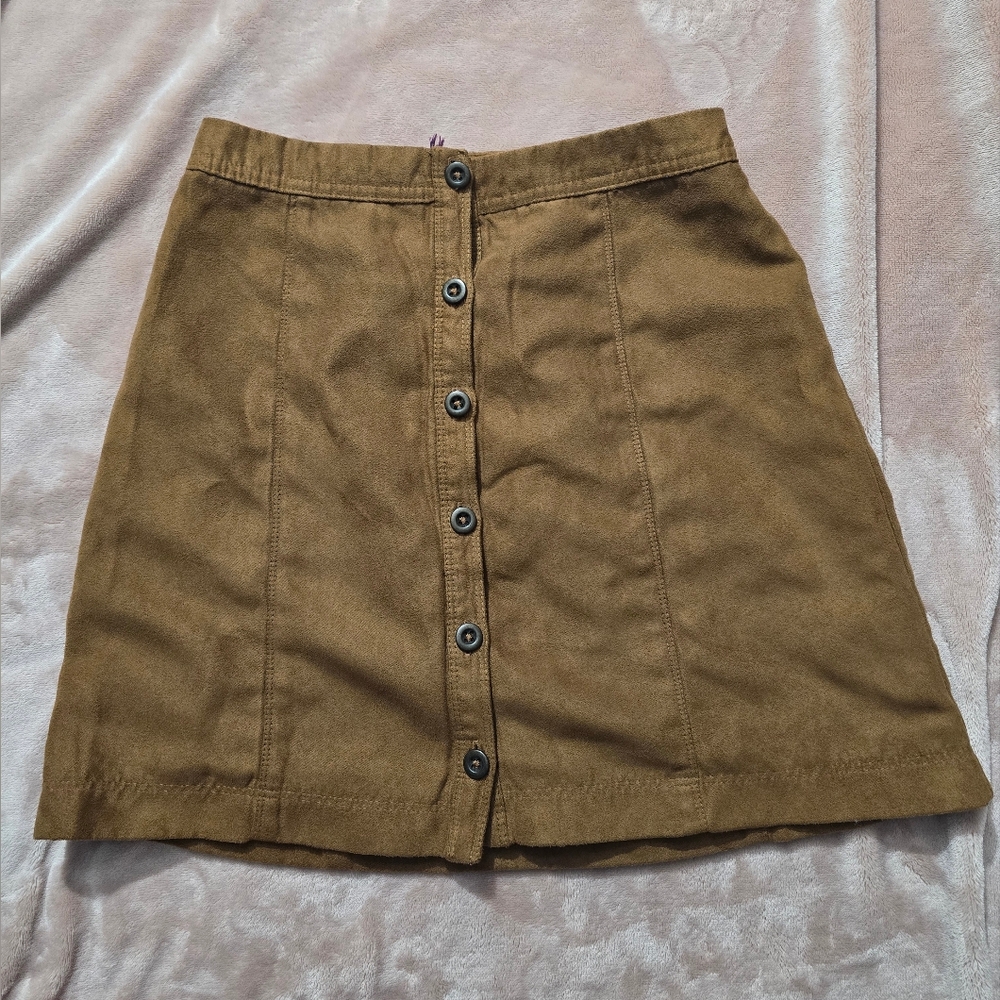 Hollister Brown Faux Suede Boho Skirt